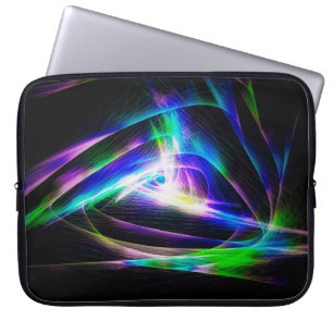 Abstract light waves and black backgroundabstract, laptop sleeve