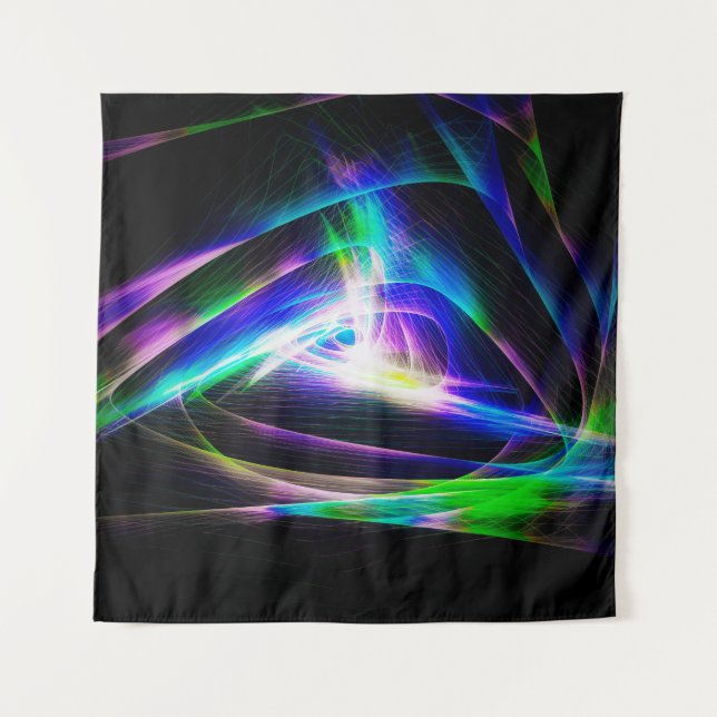 Abstract light waves and black backgroundabstract, tapestry (Front)