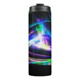 Abstract light waves and black backgroundabstract, thermal tumbler
