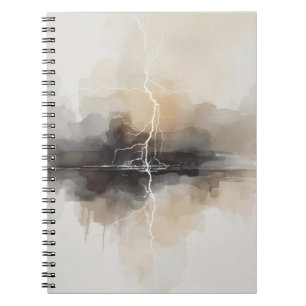Abstract Lightning in Neutrals Print Notebook