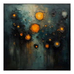 Abstract lights in the dark Ai art design Poster