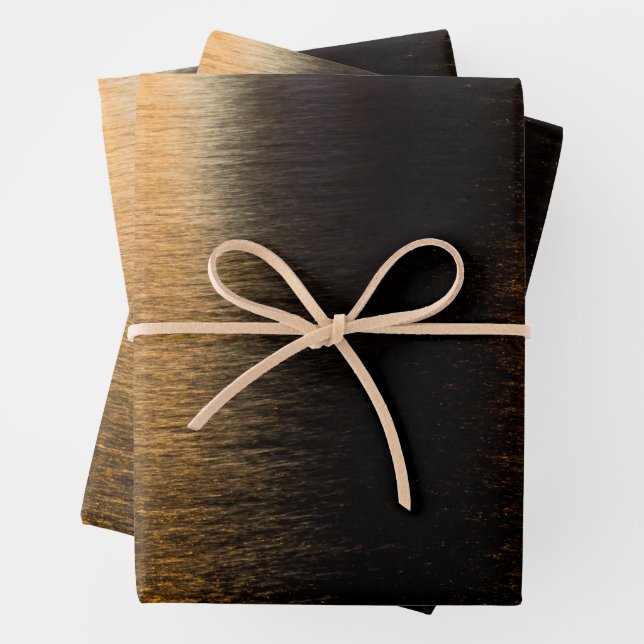 Abstract lights sea shiny bronzed metallic look wrapping paper sheet (In situ)