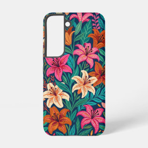 Abstract Lilies Butterflies Samsung Cases