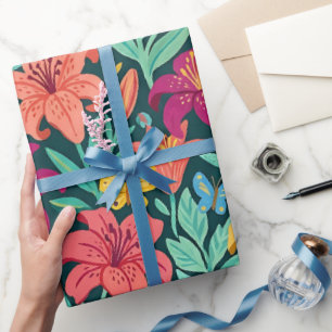 Abstract Lilies Garden  Wrapping Paper