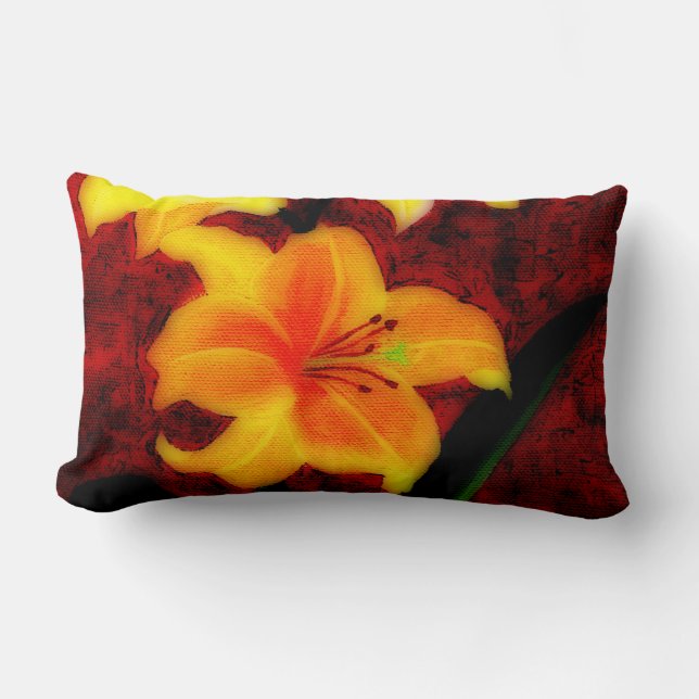 Abstract Lilly Throw PIlow Lumbar Cushion (Front)