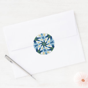 Abstract Lily Flowers Classic Round Sticker