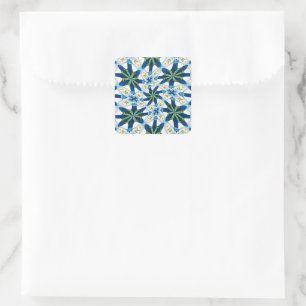 Abstract Lily Flowers Square Sticker