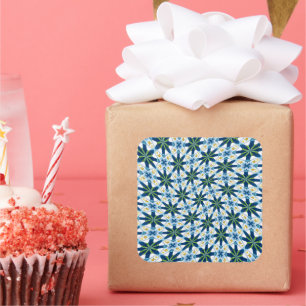 Abstract Lily Flowers Square Sticker