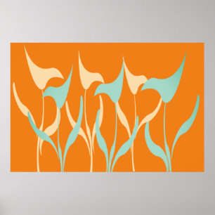 Abstract Lily Impression Poster