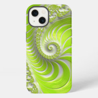 Abstract Lime Green Spiral Fractal