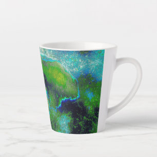 Abstract Limestone in Lime Greens and Blues Latte Mug