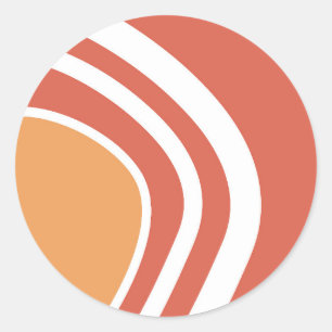 Abstract line art classic round sticker