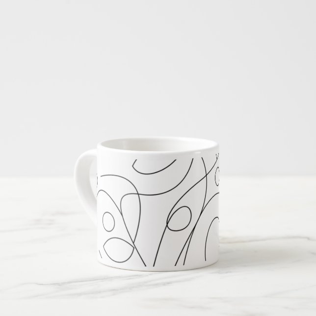 Abstract Line Art Espresso Mug (Front Left)