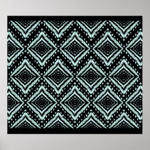 Abstract Line, Beautiful, Ikat seamless pattern, B Poster