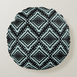 Abstract Line, Beautiful, Ikat seamless pattern, B Round Cushion