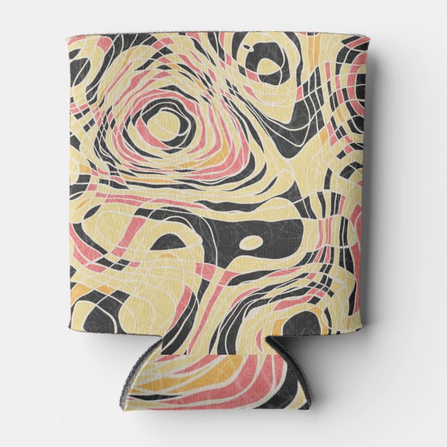 Abstract line geo pattern, topographical design. can cooler (Front)