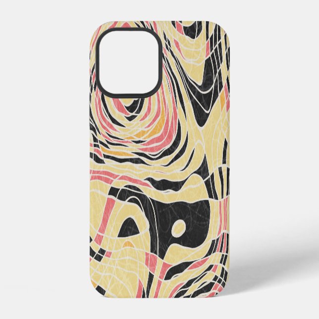 Abstract line geo pattern, topographical design. iPhone case (Back)