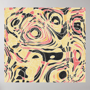 Abstract line geo pattern, topographical design. poster