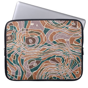 Abstract Line Geo Topographical Pattern Laptop Sleeve