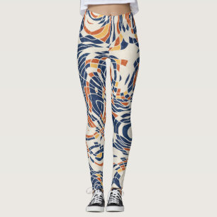 Abstract line geo, topographical seamless pattern. leggings