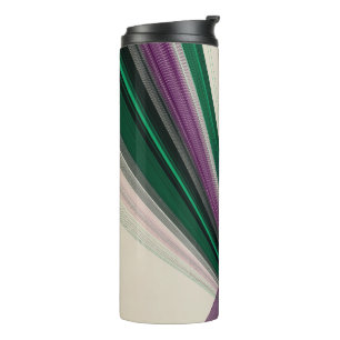 Abstract Line Pattern   Purple & Teal Thermal Tumbler