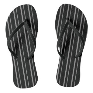 Abstract line striped modern pattern print black g thongs