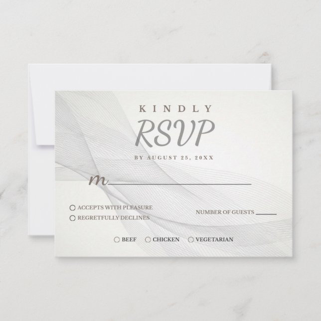 Abstract Line Texture RSVP Card (Front)