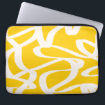 Abstract Line Yellow Laptop Sleeve<br><div class="desc">Abstract Shapes – Striped Pattern – yellow background with white lines.</div>