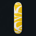 Abstract Line Yellow Skateboard<br><div class="desc">Abstract Shapes – Striped Pattern – yellow background with white lines.</div>