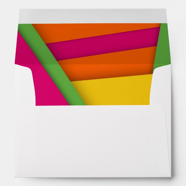 Abstract Lined Envelope With Return Address (Back (Bottom))
