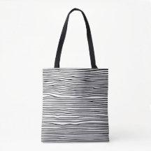 Abstract Lined Monochrome Tote Bag ()