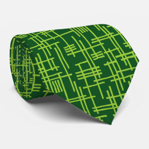 Abstract Lines 120923 - Martian Green on Forest Gn Tie
