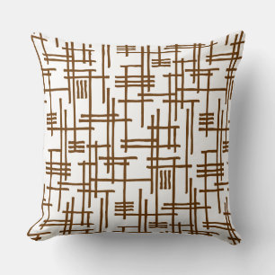 Abstract Lines 120923 - Walnut on White Cushion