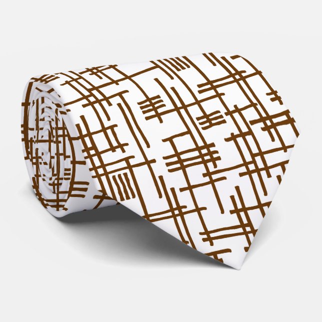 Abstract Lines 120923 - Walnut Tie (Rolled)