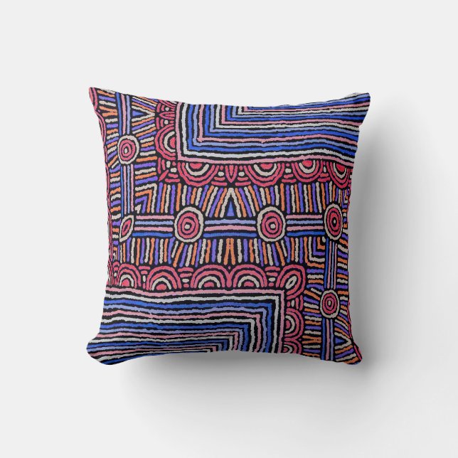 Abstract Lines and Circles Cushion (Front)