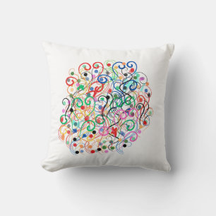 abstract lines and dots cushion