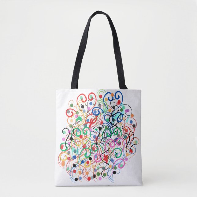 abstract lines and dots  tote bag (Front)