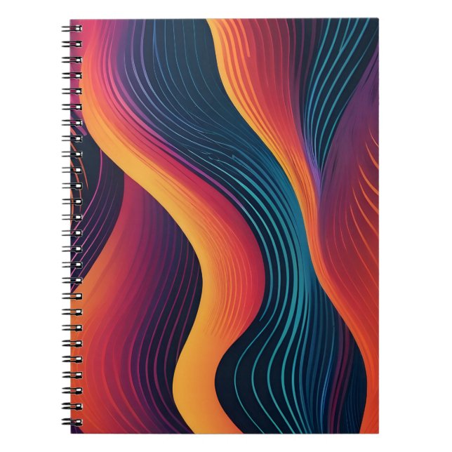 Abstract lines art pattern notebook (Front)