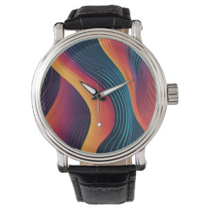 Abstract lines art pattern watch