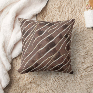 Abstract Lines Brown and Gold  Cushion