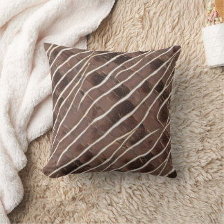 Abstract Lines Brown and Gold Cushion