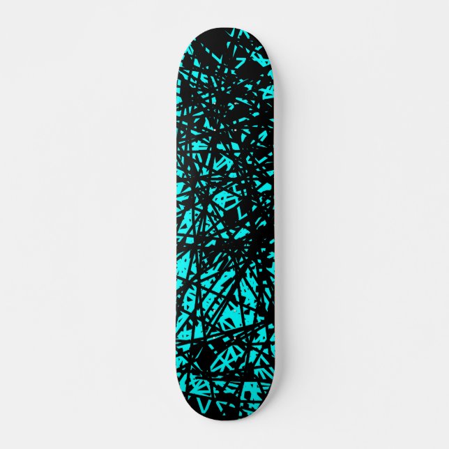 Abstract Lines - Cyan Skateboard (Front)