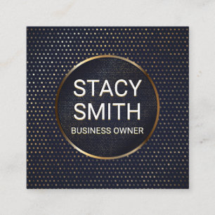 Abstract Lines   Gold Speckled Banner Square Business Card