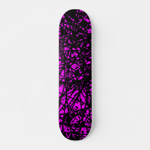 Abstract Lines - Magenta Skateboard