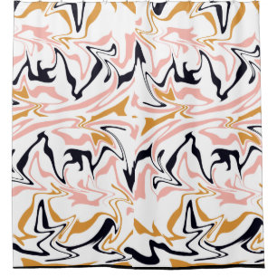Abstract lines modern  shower curtain