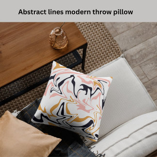 Abstract lines modern throw pillow