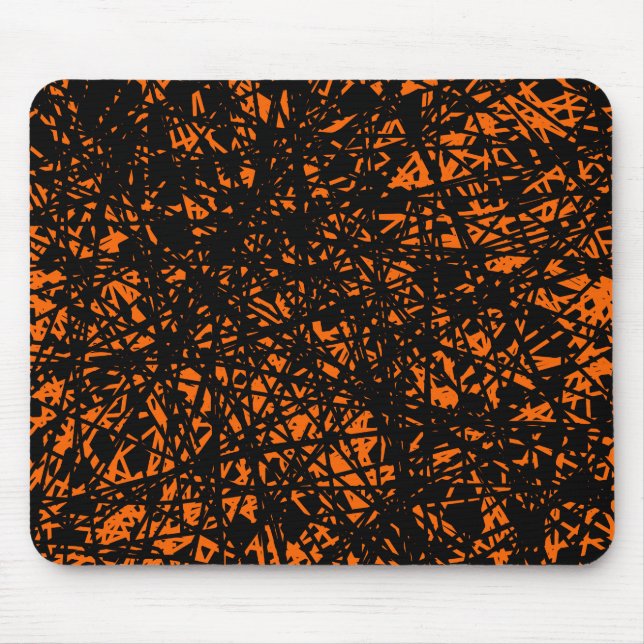Abstract Lines - Orange Mouse Pad (Front)