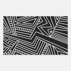 abstract lines rectangular sticker