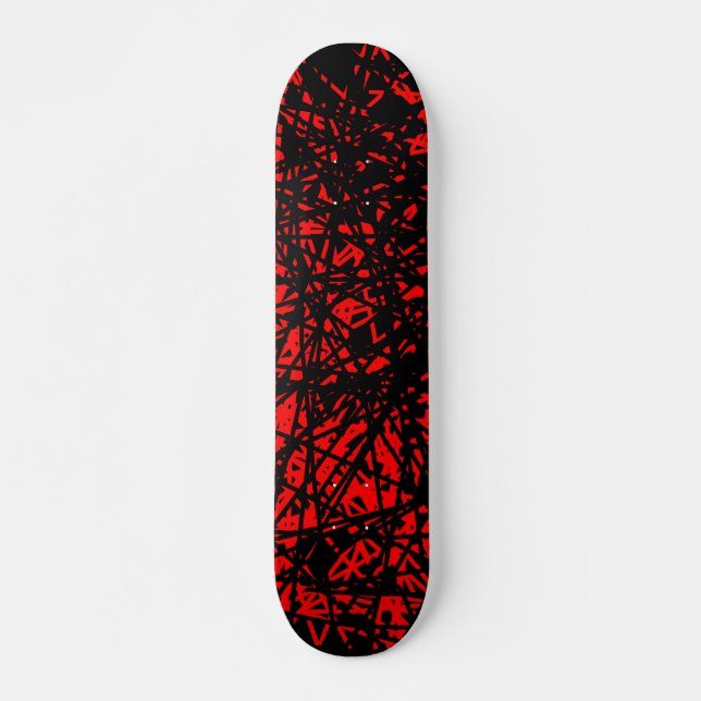 Abstract Lines - Red Skateboard (Front)