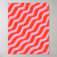 Abstract Lines Retro Pink Vintage Zebra Stripes
